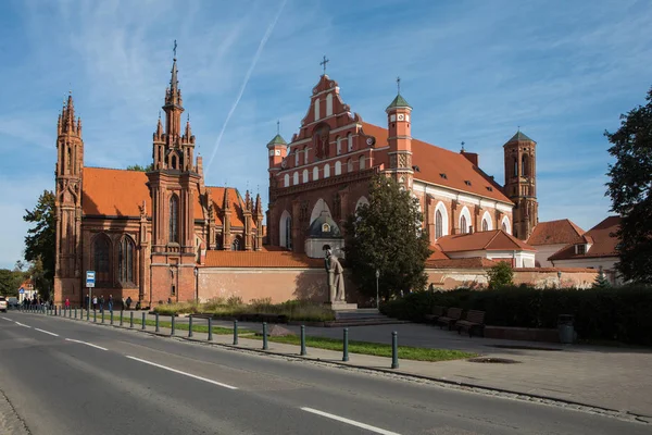 Вильнюс Литва Сентября 2018 Года Ансамбль Церкви Святой Анны Церкви — стоковое фото