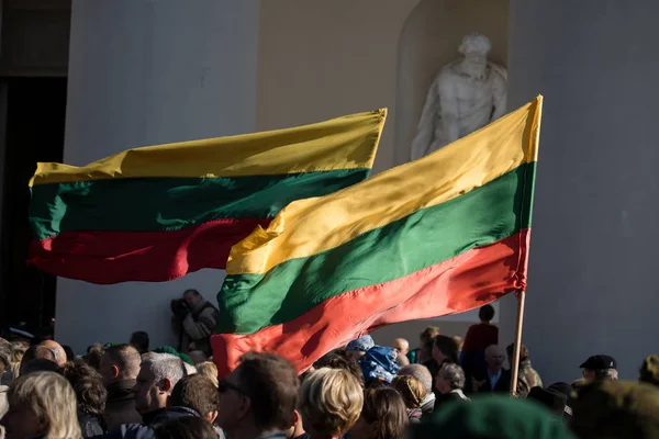 Vilnius Litvanya Ekim 2018 Devlet Cenaze Tuğgeneral Adolfas Ramanauskas Vanagas - Stok İmaj