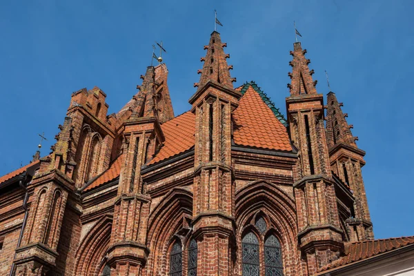 Detalhes Arquitetônicos Igreja Santa Ana Vilnius Lituânia — Fotografia de Stock