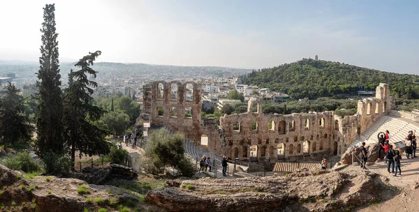 Ateny Grecja Października 2018 Theatre Herod Atticus Jedną Głównych Atrakcji — Zdjęcie stockowe