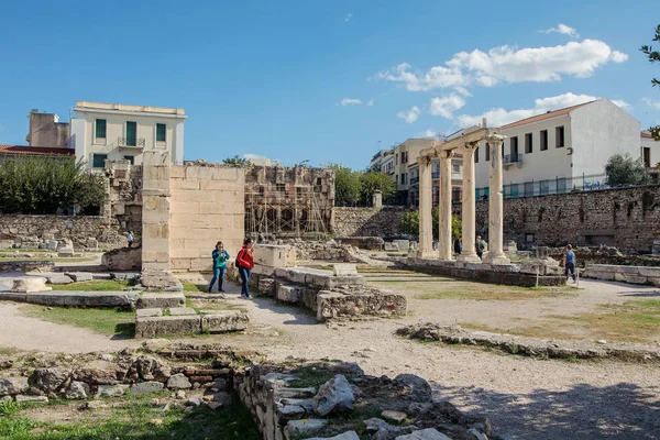 Aten Grekland Oktober 2018 Gården Hadrianus Bibliotek Aten Grekland — Stockfoto