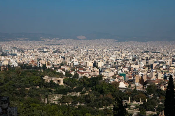 Atenas Grecia Octubre 2018 Vista Aérea Atenas Desde Colina Acrópolis —  Fotos de Stock