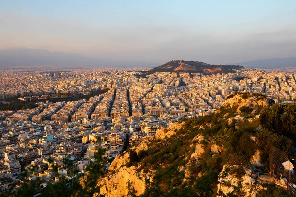 Афины Греция Октября 2018 Года Воздушный Вид Афины Холма Ликабет — стоковое фото