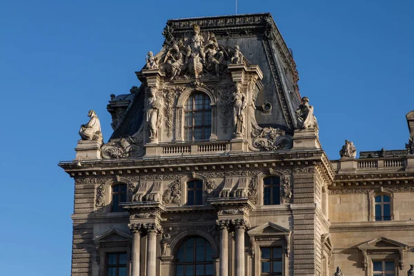 Paris France October 2017 Architectural Details Louvre Museum Pavillon Richelieu — Stock Photo, Image