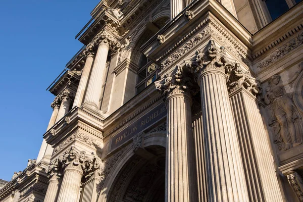 Paris Franciaország 2017 Október Építészeti Részleteit Louvre Pavillon Richelieu — Stock Fotó