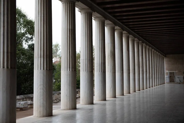 Atenas Grécia Outubro 2018 Stoa Attalos Antiga Ágora Atenas Grécia — Fotografia de Stock