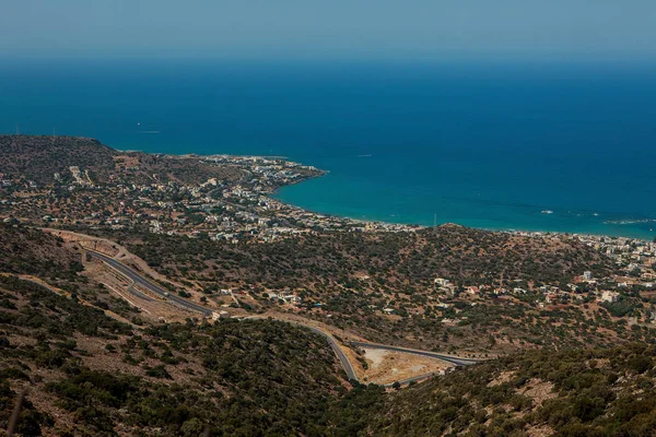 Paesaggio Incredibile Dell Isola Creta Grecia Vista Dalle Montagne — Foto Stock