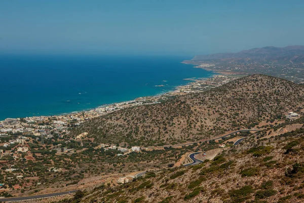 Erstaunliche Landschaft Der Betoninsel Griechenland Blick Von Den Bergen — Stockfoto