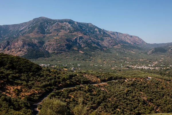 Paysage Incroyable Île Crète Grèce Vue Depuis Les Montagnes — Photo