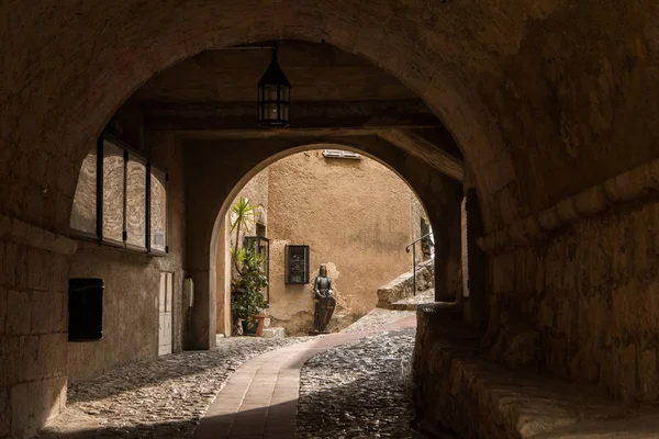 Edificios Antiguos Pintoresca Ciudad Medieval Eze Village Sur Francia Largo — Foto de Stock