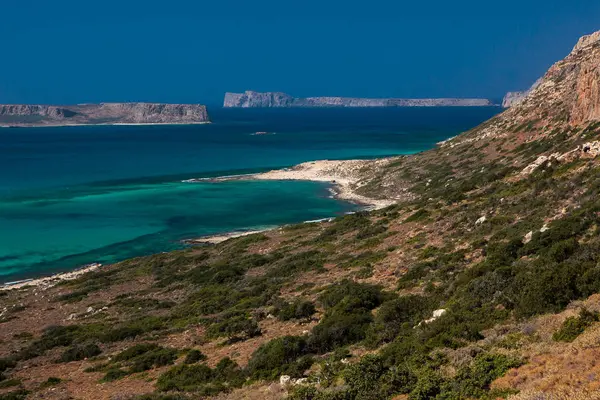 Balos Lagune Auf Einer Griechischen Insel Touristen Entspannen Und Baden — Stockfoto