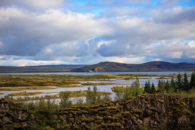 Güzel İzlanda manzara, geç yaz saati görünümünü. İzlanda, Europe. Doğa kavramının güzellik.