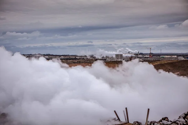 Geotermální Elektrárna Islandu Výroba Ekologicky Čisté Obnovitelné Energie Krajina Geotermálních — Stock fotografie