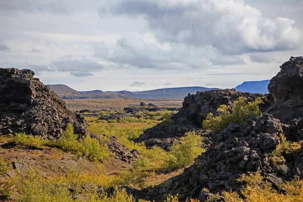 Вид Красивый Исландский Пейзаж Конец Лета Исландия Европа Концепция Красоты — стоковое фото