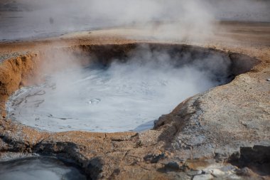 mudpots içinde jeotermal alan hverir, İzlanda