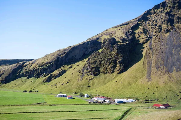 Verbazingwekkende Landschap Van Ijsland Zoals Gezien Vanaf Bovenkant Van Skogafoss — Stockfoto