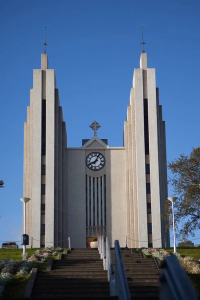 Akureyrarkirkja Igreja Akureyri Igreja Akureyri Uma Igreja Luterana Proeminente Akureyri — Fotografia de Stock