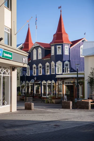 Akureyri Ijsland September 2018 Akureyri Stad Centrum Straatmening Akureyri Een — Stockfoto