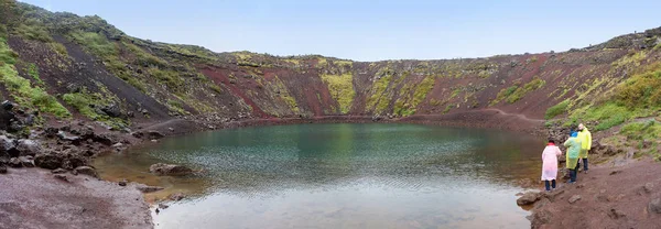 Kerid Islandia Września 2018 Kerid Krater Jeziora Wulkaniczne Zwane Również — Zdjęcie stockowe