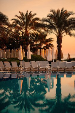 Bir plaj tatil güzel gün batımı