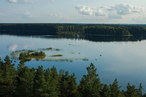 Vista aérea do lago Baltieji Lakajai — Fotografia de Stock