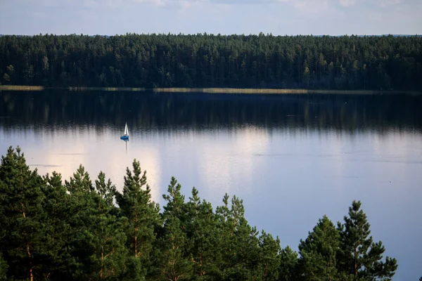 Aerial view of Baltieji Lakajai lake — Stock Photo, Image