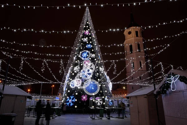 Vilnius julgran 2018 — Stockfoto