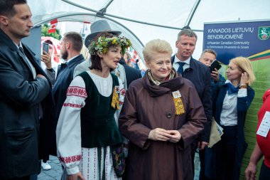 Vilnius, Litvanya - 1 Temmuz 2018: Cumhurbaşkanı Dalia Grybauskaite, 