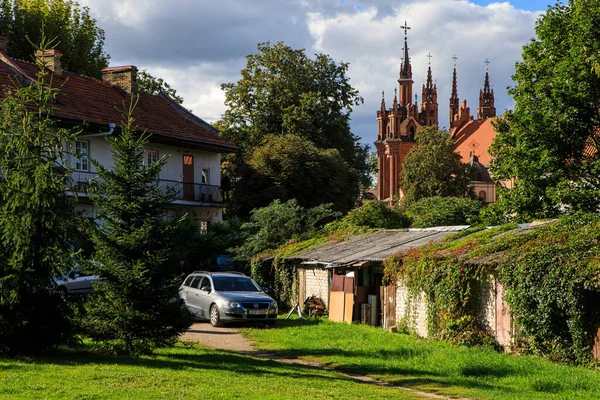 Vilnius Litvanya Eylül 2019 Vilnius Litvanya Nın Uzupis Ilçesinin Avlularından — Stok fotoğraf