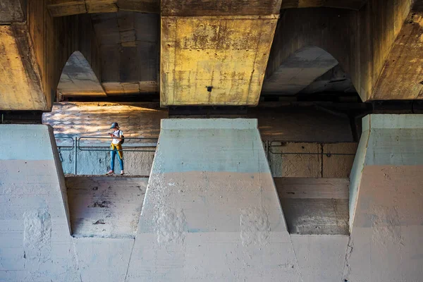 Vilnius Litvanya Eylül 2020 Patenci Kız Vilnius Taki Neris Nehri — Stok fotoğraf