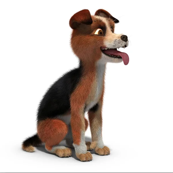 Собака застряг язиком — стокове фото