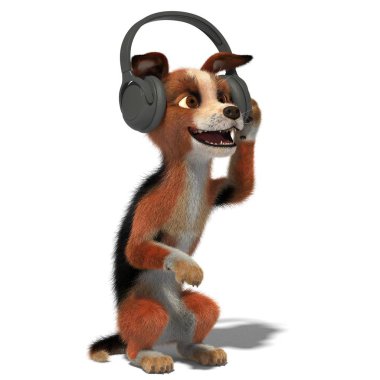 Köpek kulaklık müzik dinlemek