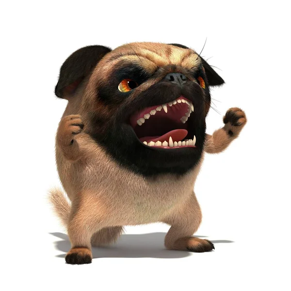 3D Pug krzyki — Zdjęcie stockowe