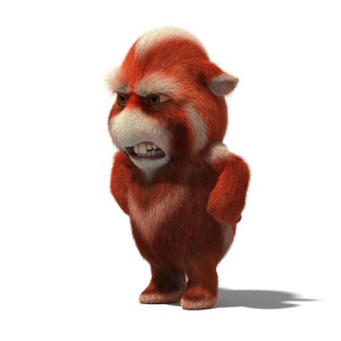 Bir çizgi film Trol modelinin 3D canlandırması