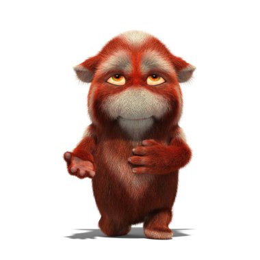 Bir çizgi film Trol modelinin 3D canlandırması