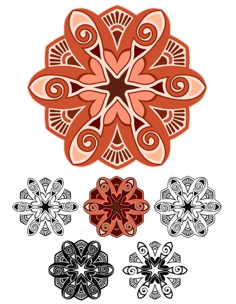 Art Nouveau Greek Style Decorative Medallion Variations — Stock Vector