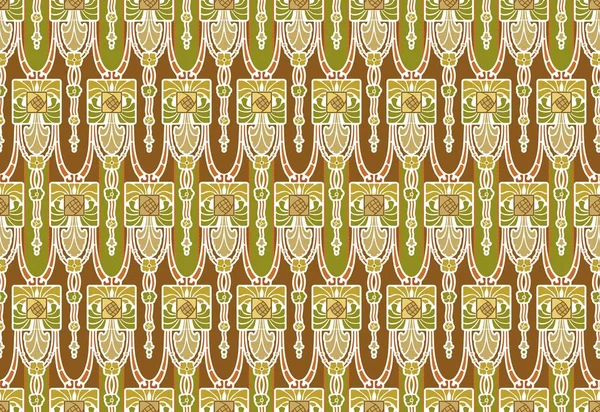 arts and crafts style pattern in earth tones