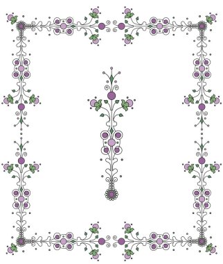 Fırfırlı sınır tasarlamak ve dekoratif unsur, fairyland stili