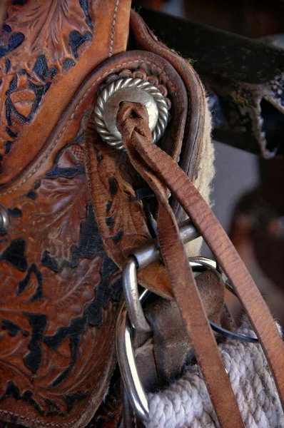 Saddle detail, traditional western decorations