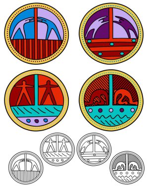 Bonus siyah ile birlikte çalışma için Amblemler sürümleri anahat. işbirliği.