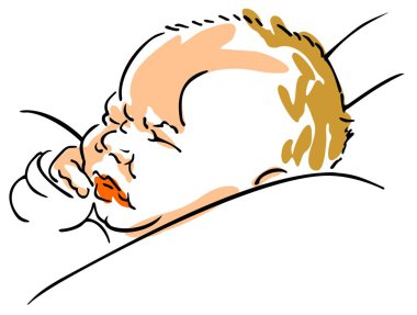 Küçük yeni doğan bebek battaniye snuggled