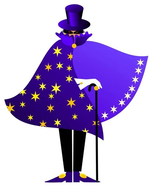 Magical Person Cape Mask — Stock Vector