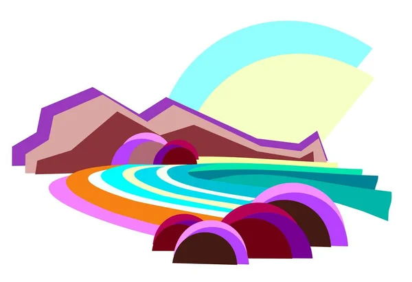 Quiet Cove Balmy Afternoon Beach Stock Vector