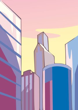Tozlu yaz öğleden sonra altındaydı pus City scape
