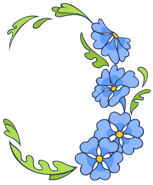 Küçük Mavi Çiçekler Sınır Tasarlamak — Stok Vektör
