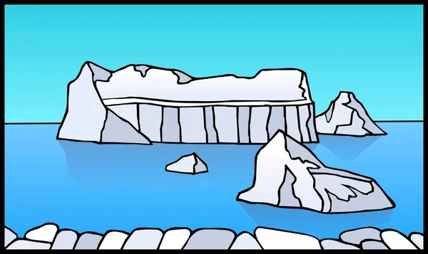 Arktická Krajina Ledovců Kry — Stockový vektor
