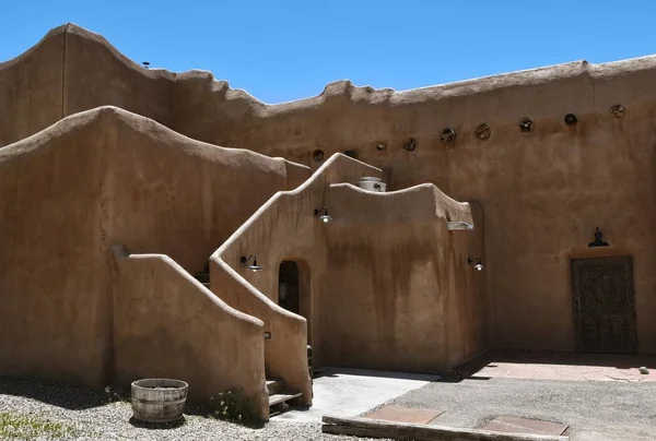 Taos New Mexico Geleneksel Tarzda Kerpiç Bina — Stok fotoğraf