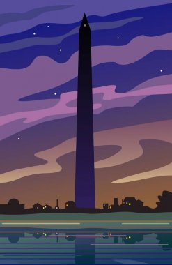Washington Anıtı alacakaranlıkta