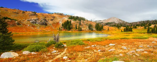 Sjön Landskap Natur Mitt Den Bergiga Medicin Bow National Forest — Stockfoto