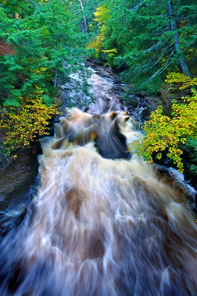 Rápidos Fluviales Río Presque Isle Parque Estatal Porcupine Mountains Michigan — Foto de Stock